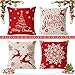 Fundas navideñas para Cojines,4 pcs Almohada de Navidad,Decoracion Fundas Cojin Navideños Funda de Almohada Navideñas Funda de Almohada navideña para el hogar (A)