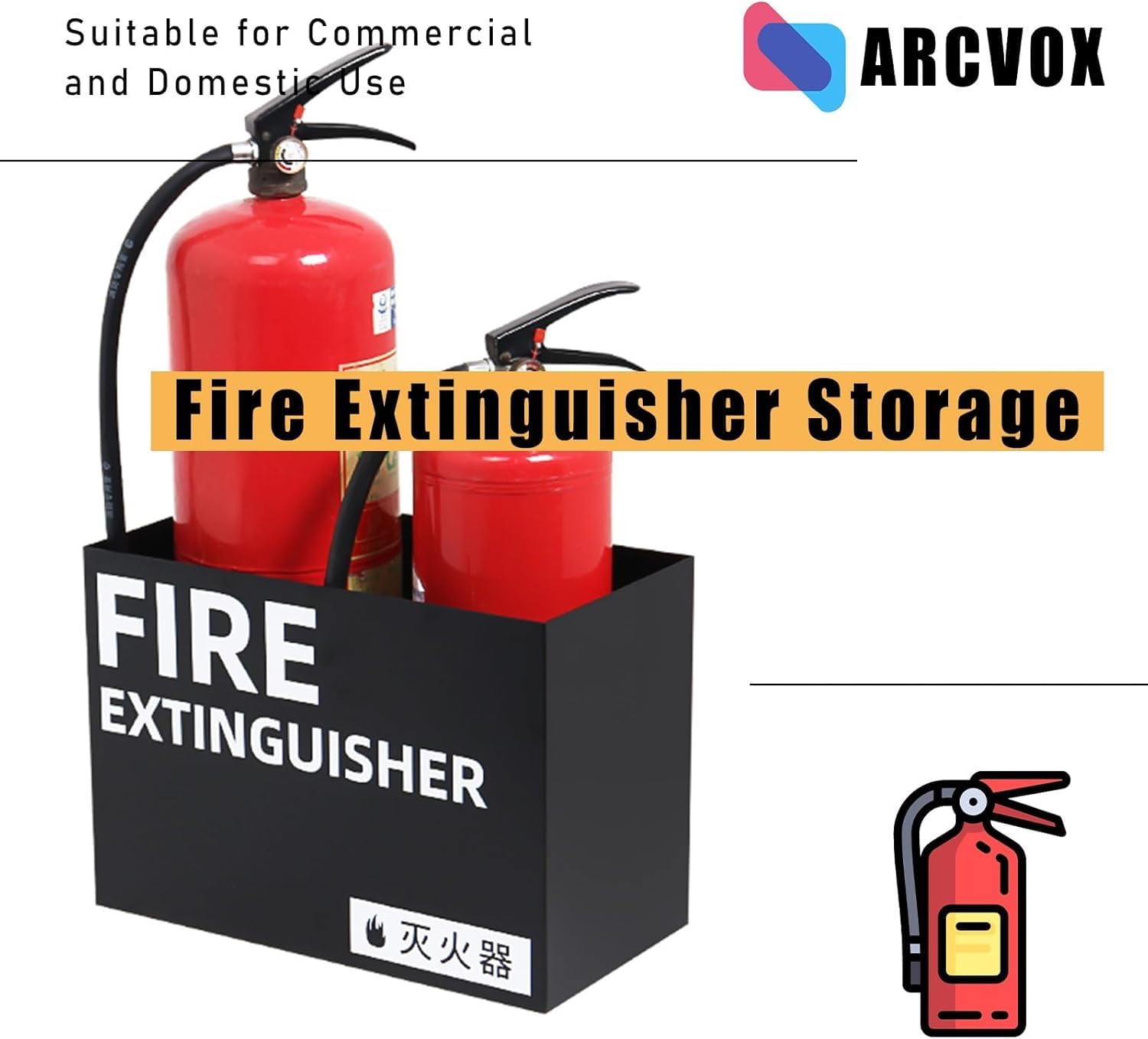 Caja De Extintor De Incendios De Soldadura De Hierro, Capacidad para 2 Extintores De Incendios De 1-8 Kg, Soporte De Extintor De Incendios para Exhibición, Soporte De Extintor De Incen, Red