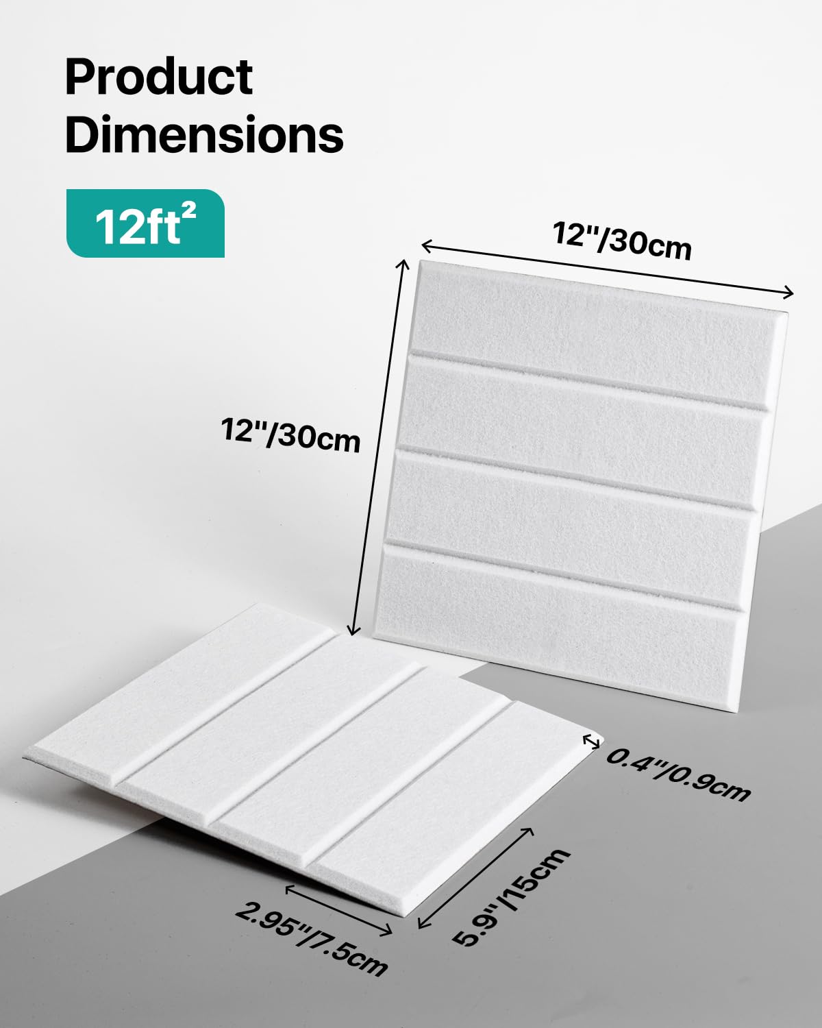 Soundsbay 12 Stück Akustikpaneele Selbstklebend, Akustikplatten aus Polyester zur Schalldämmung, 30×30×0.9cm, Schallschutz Schallabsorber für Effektive Akustikbehandlung und Stylische Wandgestaltung