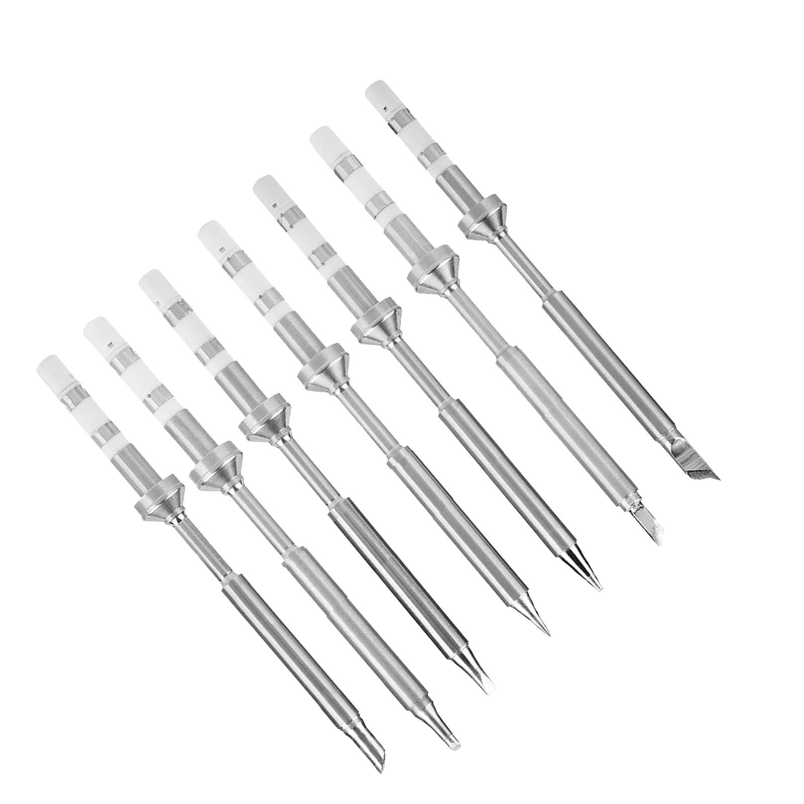 7 tipi mini punte di ricambio per saldatore in acciaio inox TS100 con elevata conduzione di calore rapido aumento della temperatura per produzione elettronica (set completo di 7 pezzi (senza