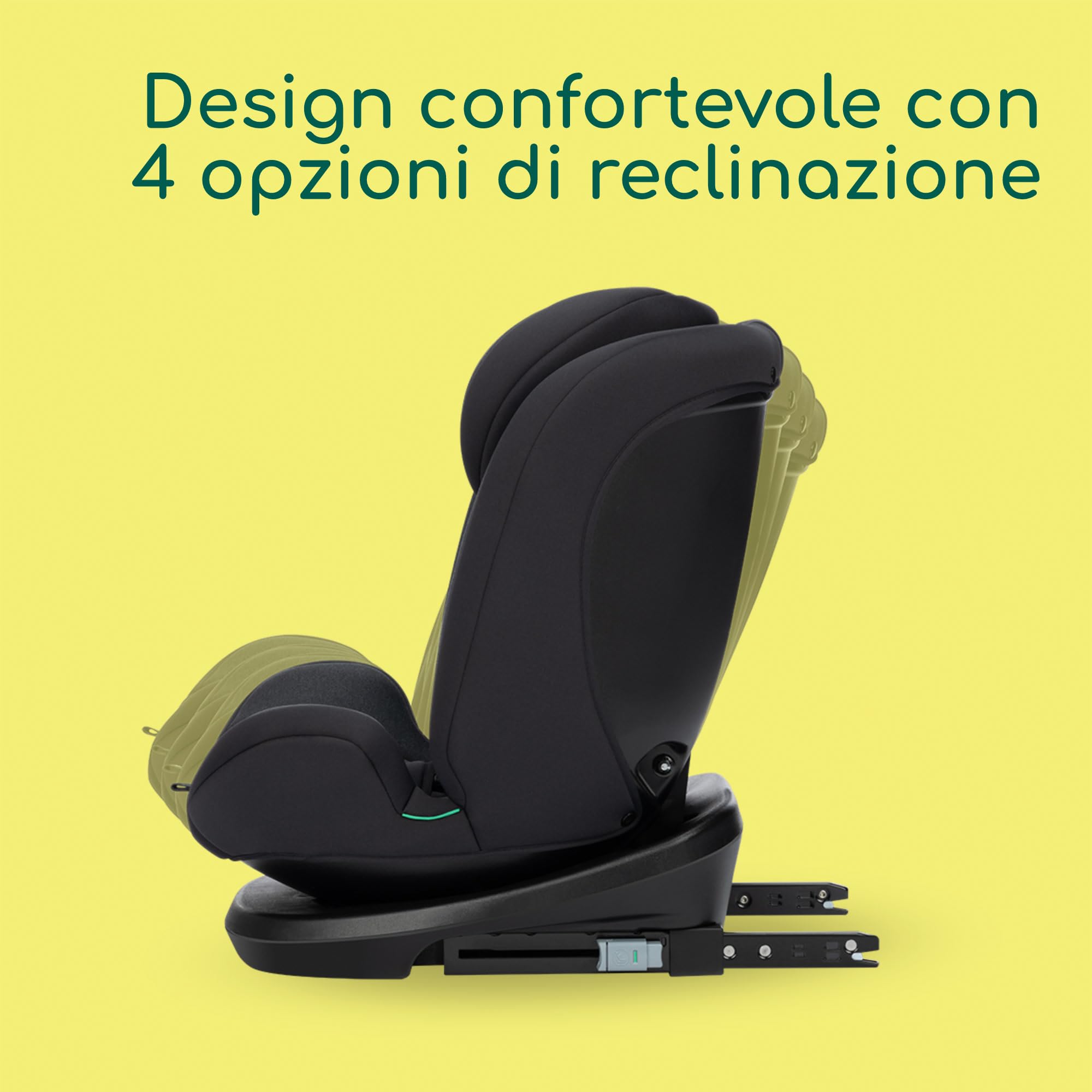 Bebeconfort Ever Fix i-Size Seggiolino Auto 15-36 kg Isofix Gruppo 123 per Bambini dai 15 Mesi ai 12 Anni, Reclinabile 4 posizioni, Protezioni laterali, Tinted Black