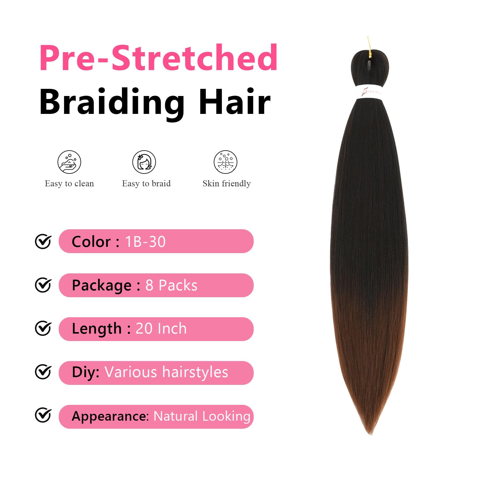 Easy Braid Pre stretched Braiding Hair Extensions - Image 3