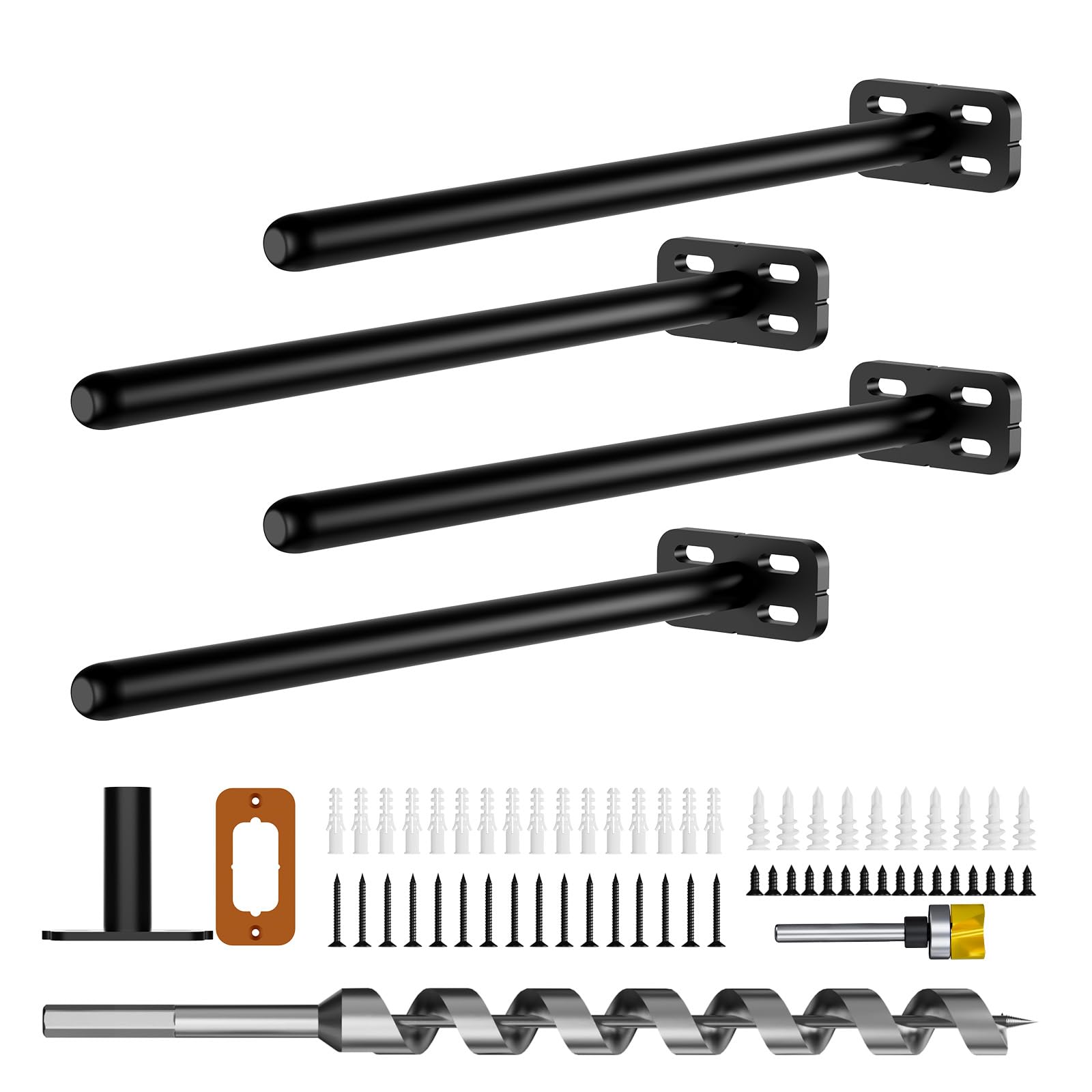 6pcs Wall Shelf Brackets Heavy Duty Floating Shelf Bracket Hidden,Invisible Black Shelving Brackets Decorative Floating Shelf Hardware Heavy Duty,Metal Shelf Support Bracket(6"-6pcs) — Amazon image 15
