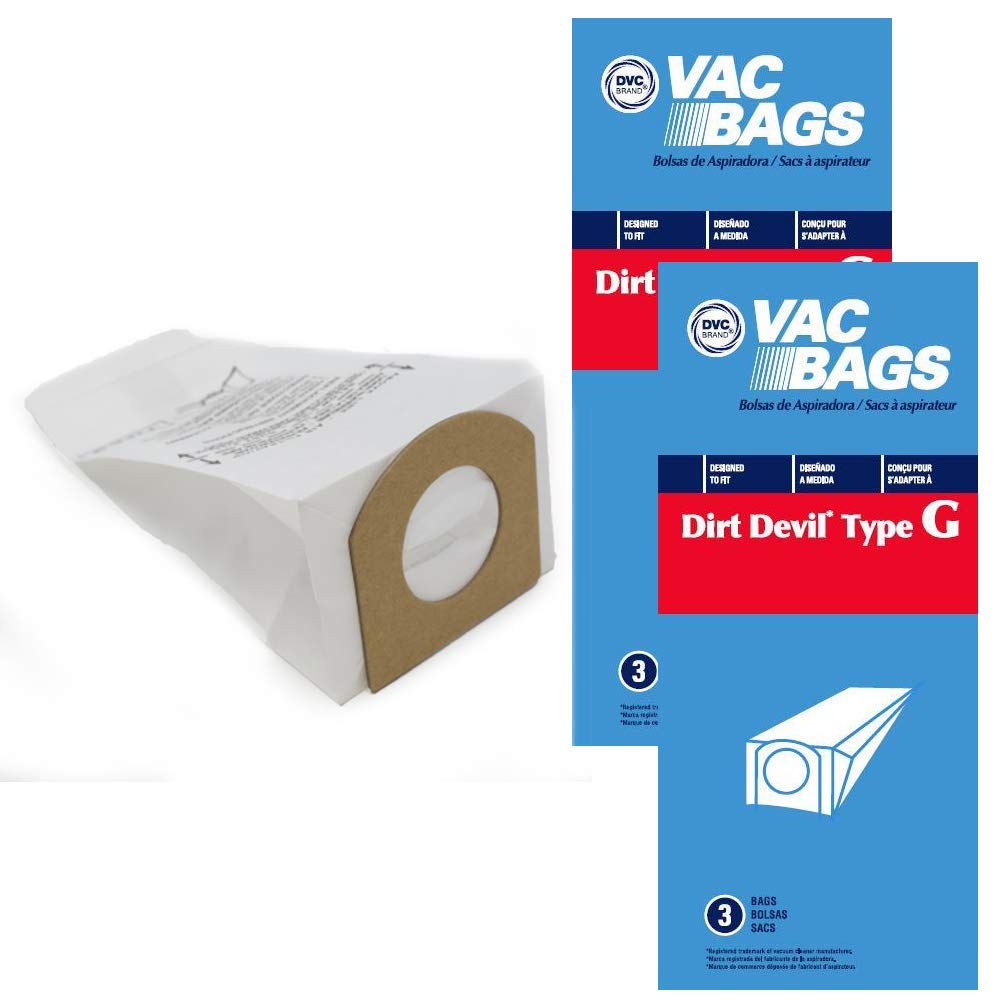 DVC Replacement Vacuum Bags for Royal/Dirt Devil Style G Fits Handvacs 103, 103WCM, 08100, 08100RED, 08150, 08230 - Compare to the Royal/Dirt Devil Style G, 3010347001 bags | 6 Bags Included