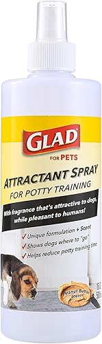 Glad Aerosol atractivo para perros y cachorros, aroma a mantequilla de maní, 16 onzas, spray eficaz para entrenamiento de orinal para perros, ayuda