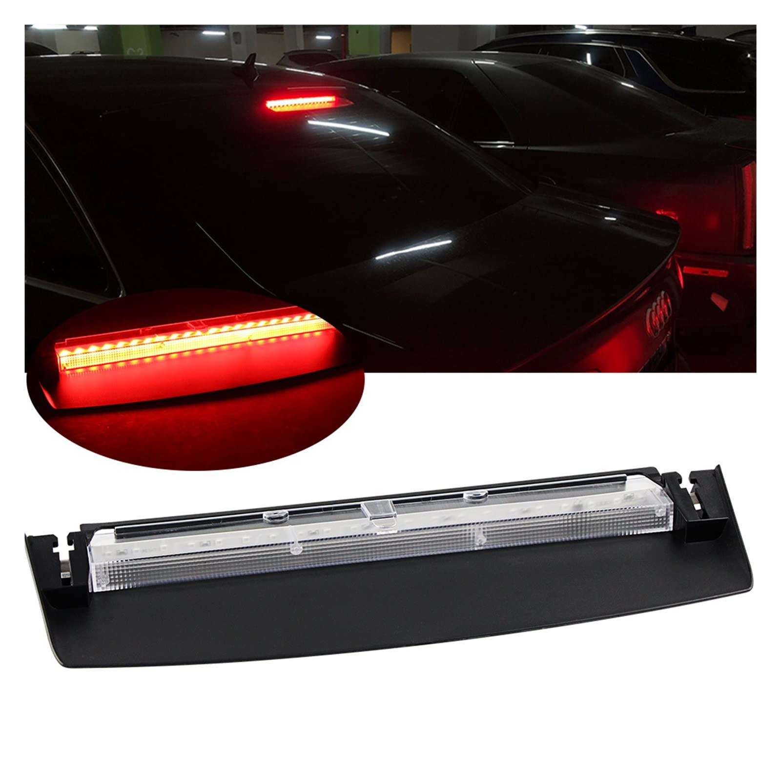 Car LIGHT Third Brake Lights Rear Parking Signal Lamp High Mount Warning Light 3RD Brake Taillight Fit For Audi A4 B8 Saloon 2008-2015 (Color : 1pcs LED RED Lens)
