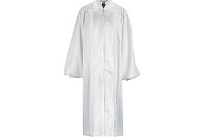 Elegant Ecclesiastical Attire: White Pulpit/Pastor Robe (Small to X-Large)