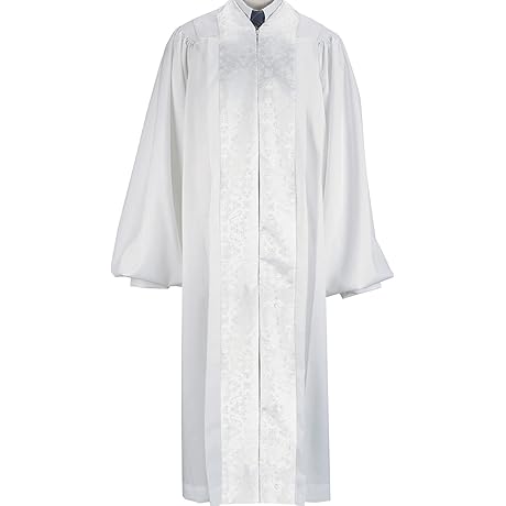 Elegant Ecclesiastical Attire: White Pulpit/Pastor Robe (Small to X-Large)