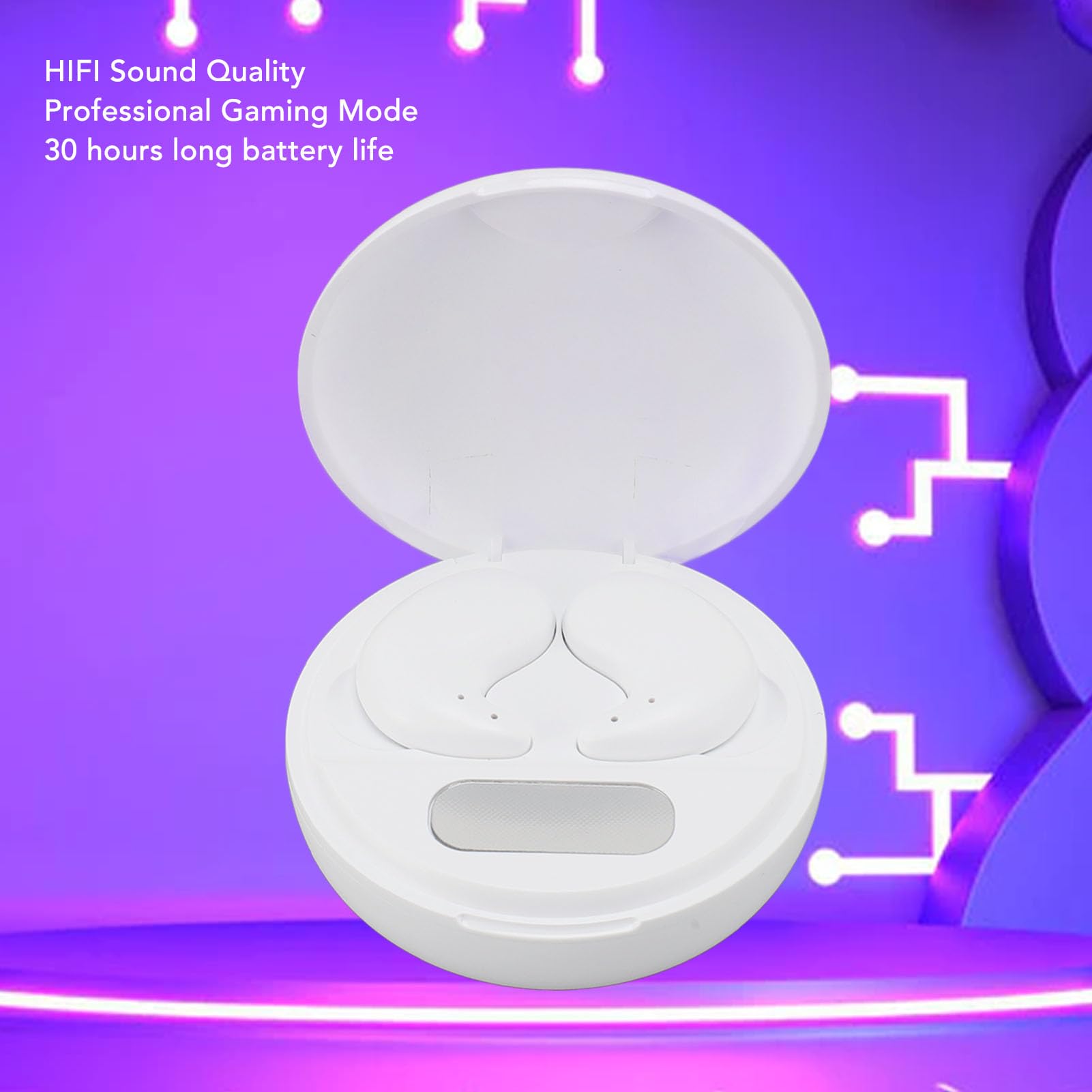 Jectse Mini Auriculares Inalámbricos, Auriculares 5.3, Auriculares Intrauditivos con Cancelación de Ruido, Auriculares Ligeros para Dormir con Estuche de Carga, para Personas Que (White)
