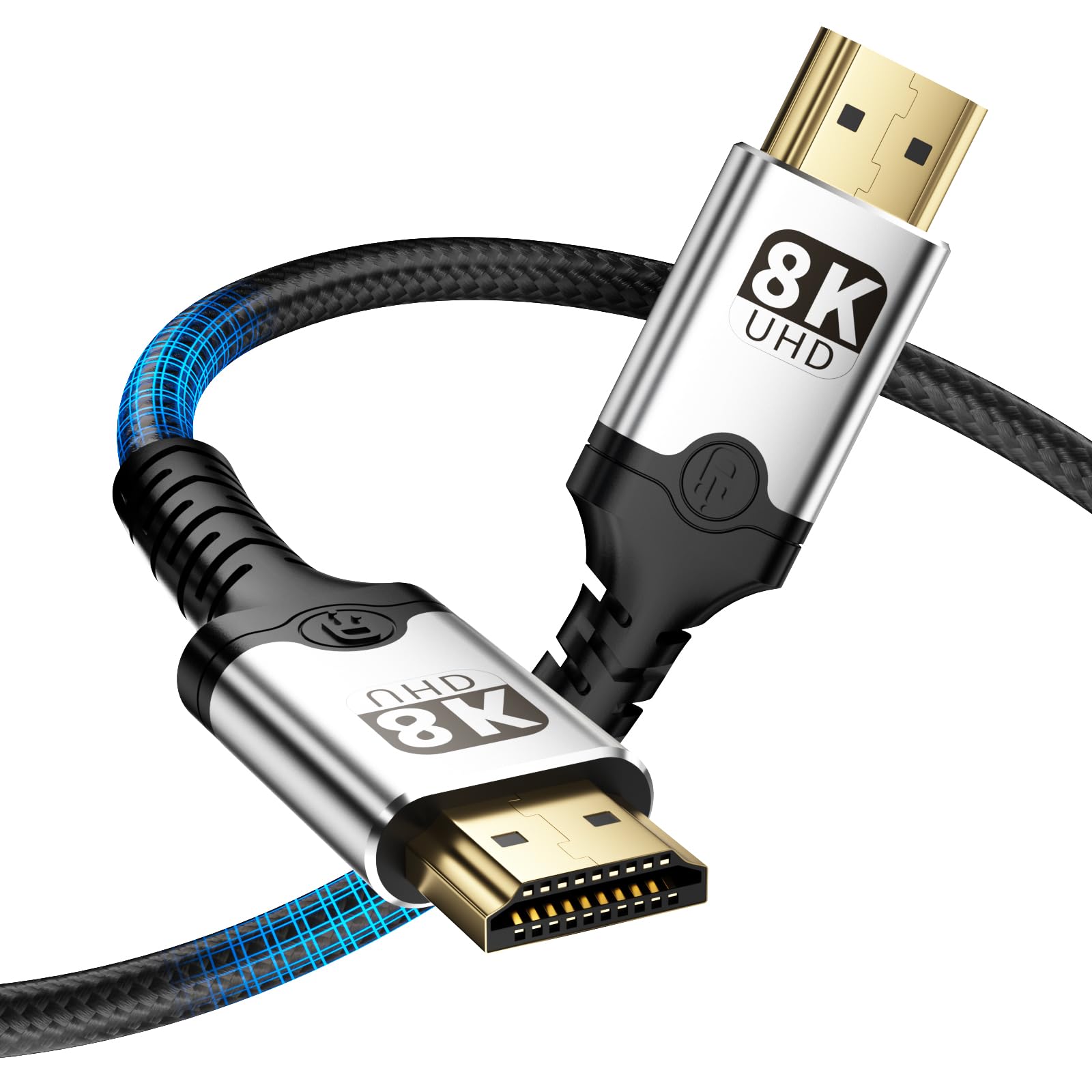 Vecbmn HDMI Kabel 2M 8K, 8K & 4K HDMI Kabel, Dolby Atmos, HDMI 2.1 Kabel 8K@60Hz & 4K@120Hz 48Gbps für HDTV Monitor Laptop Blu-ray Switch Beamer Roku TV Xbox PS4/PS5