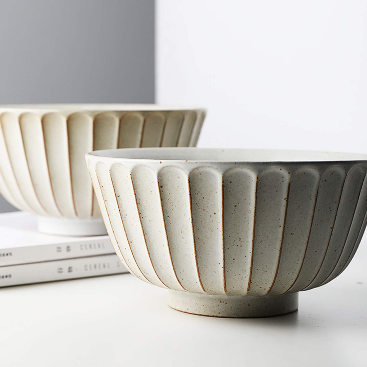 Bol en Céramique De Grande Capacité De 8 Pouces, Bol À Salade À Pétales en Relief, 1,4 L