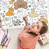 Xiliconie Dog Coloring Books DIY Art Drawing Pattern Filler for Boys Girls Pets Dog Giant Coloring Poster Large Coloring Tablecloth for Kids Classroom Home Birthday Party Supplies