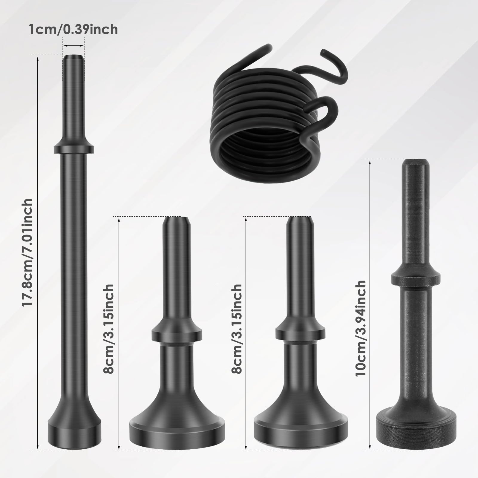 5 Pcs Air Hammer Bits Set, Pneumatic Chisel Bits, Metal Air Hammer Bits, Easy to Use Accurately Positioned Air Hammer Bits, Easy to Carry Move Air Hammer Bits, Flexible to Use Suitable for Riveting