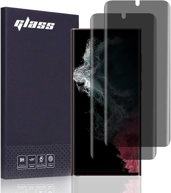 FiiMoo [2 Pack Privacy Screen Protector Compatible with Samsung Galaxy S22 Ultra, [Fingerprint Recognition] [Case Friendly] [Full Coverage], Anti-Spy TPU Ultra HD Soft Film for Galaxy S22 Ultra
