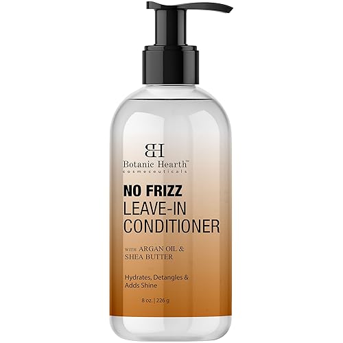 Botanic Hearth Acondicionador sin enjuague para cabello rizado, encrespado, seco y dañado  Acondicionador desenredante con manteca de karité, aceite