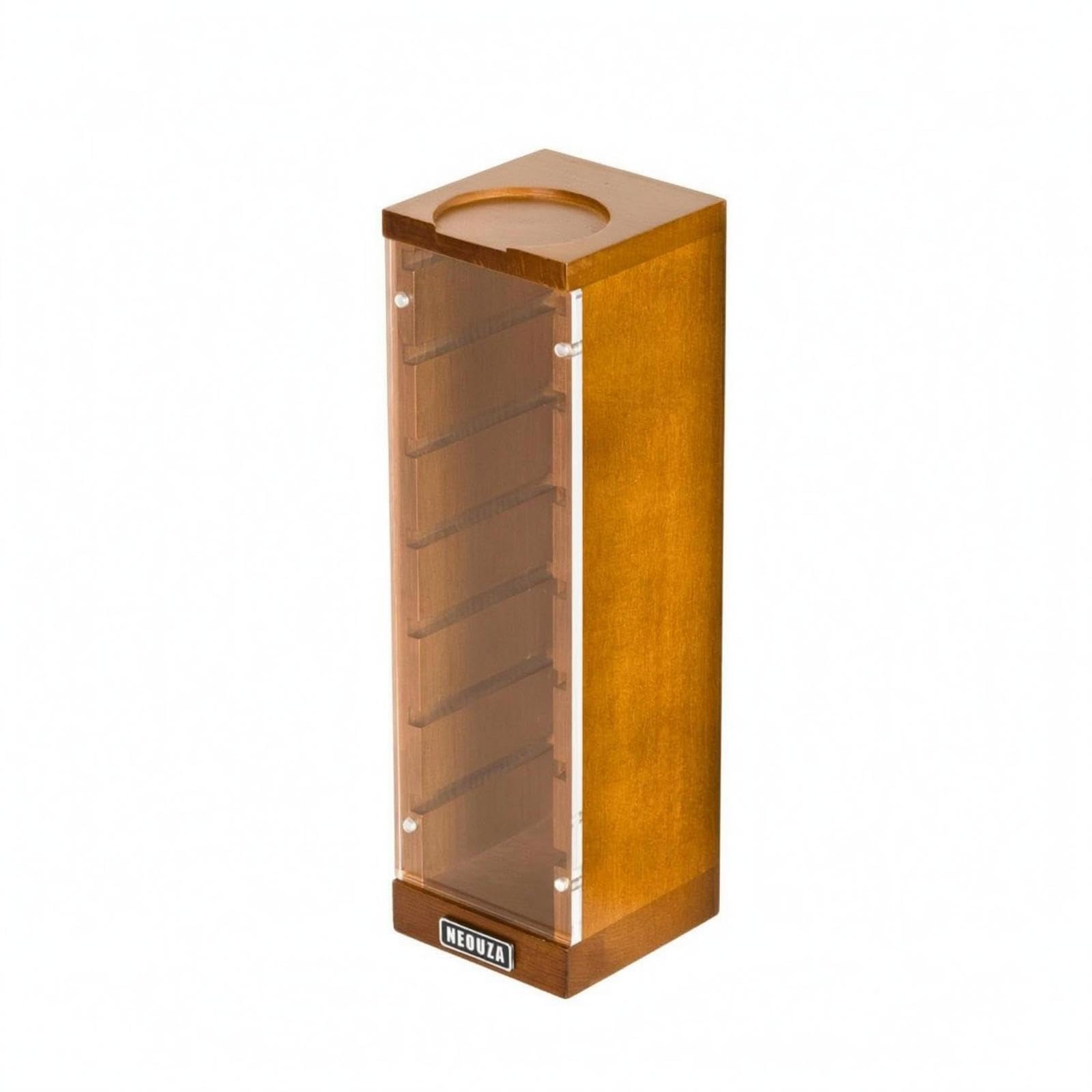 Espresso Puck Screen Cabinet Transparent Front Countert | Espresso Puck Screen Cabinet Transparent Front Countertop Organizer Vertical Slots 51MM Beech Wood Acrylic-image-48