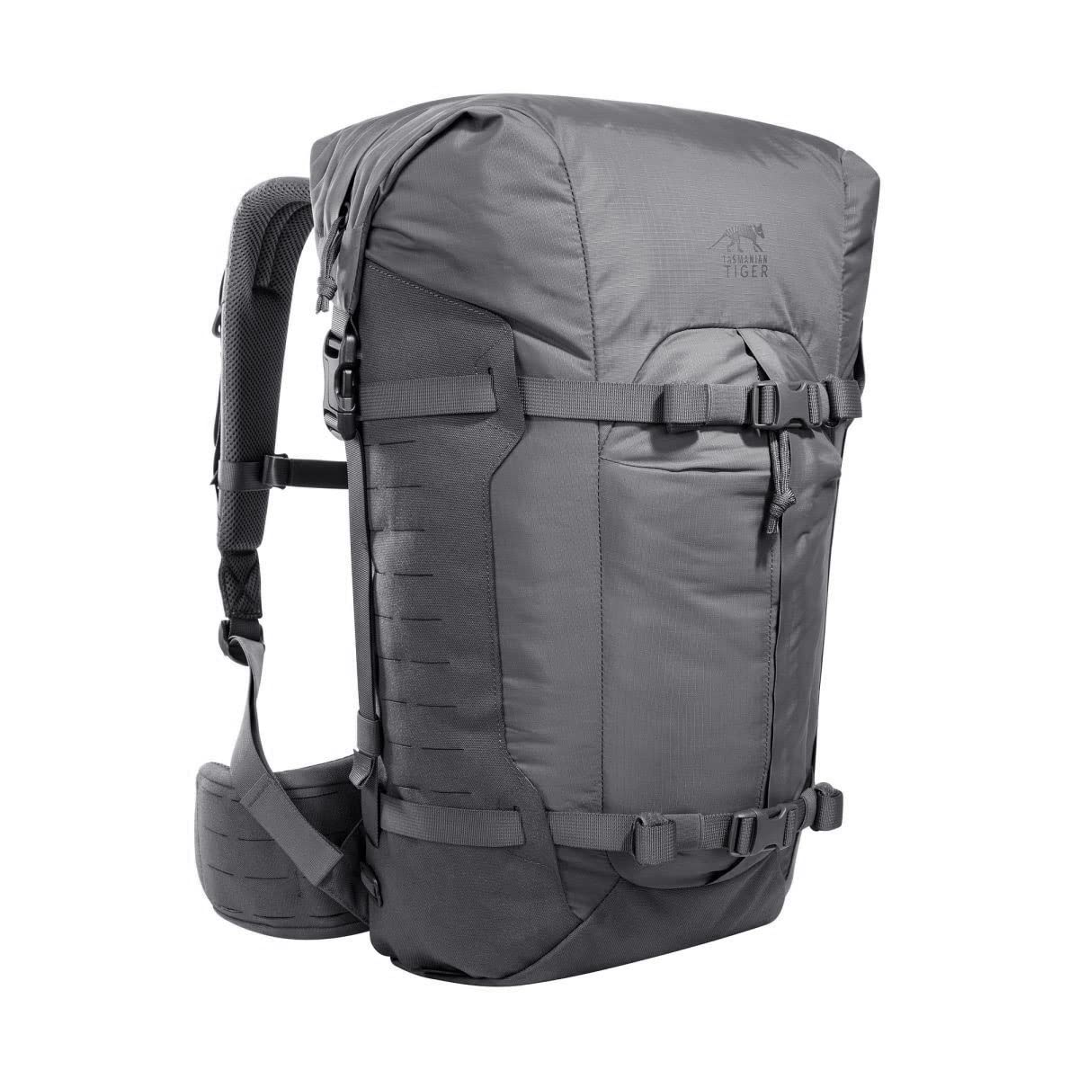 Tasmanian Tiger TT Sentinel 28 lekki, taktyczny plecak turystyczny, plecak z rolowaną górą, LC Molle i Molle, pojemność 28 litrów, Titan Grey