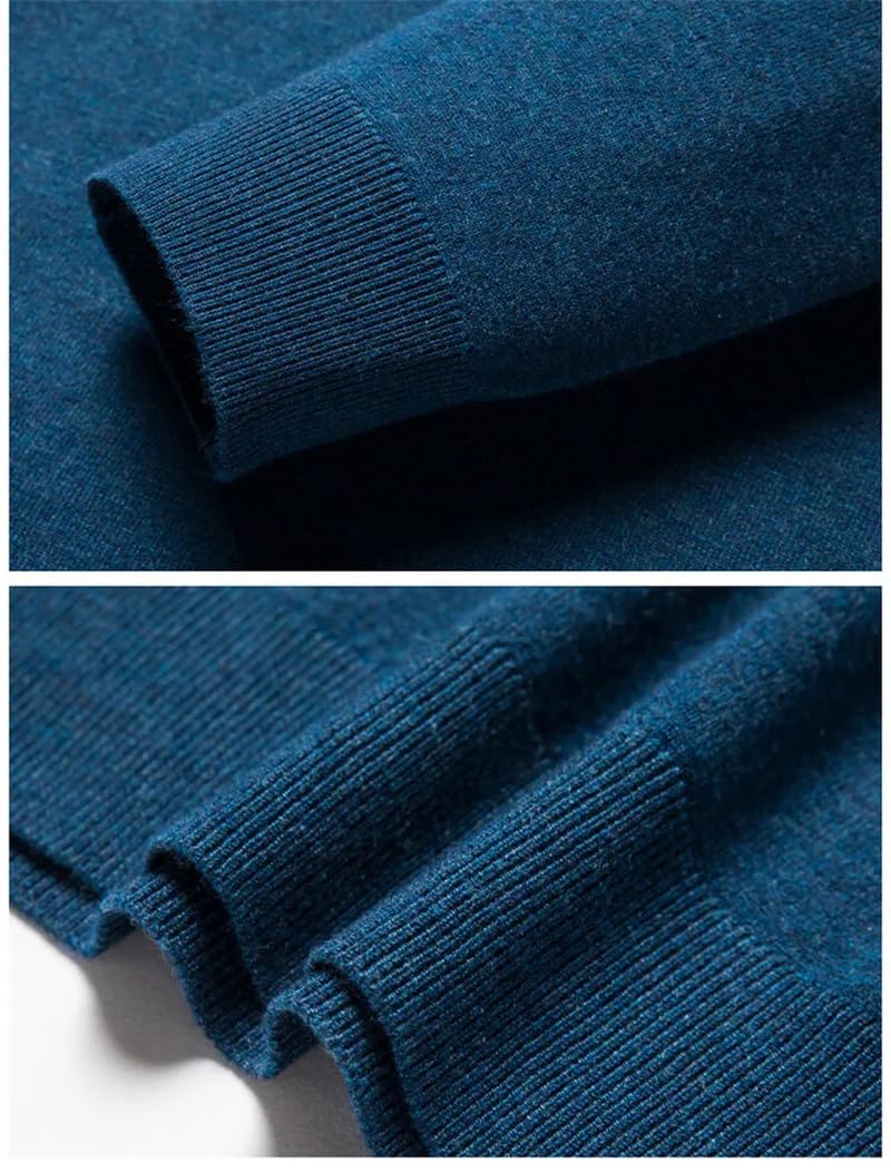 Suéter de punto casual para hombre, cuello alto, manga larga, sólido, cómodo, cálido