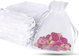 Organza Bags,WLEAD Valentine's Day Mother's Day Party,Christmas Organza Drawstring Gift Bags, Organza Jewelry Pouches,Makeup Organza Favor Bags,Wedding Giveaways