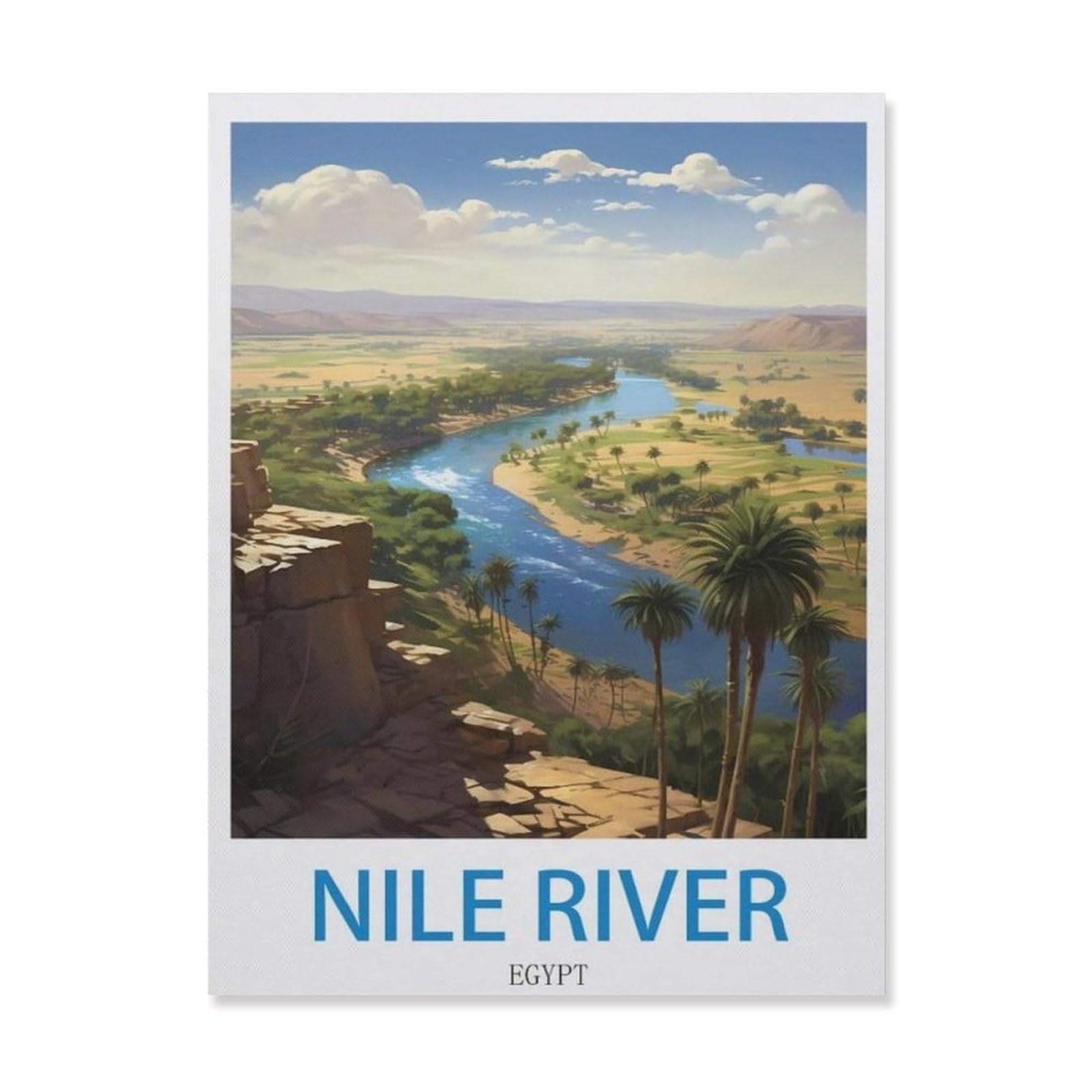 Metal Tin Sign，Nile River Egypt，Tin Sign Rustic Decor Cave Coffee Shop Bar Bedroom Home Wall Decor Tin Sign(30x40cm）12x16 inch-EF54