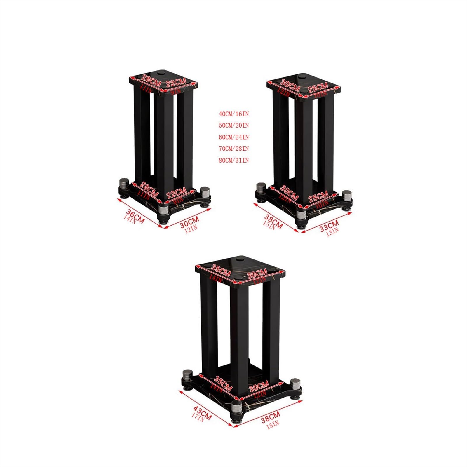 Racks de Altavoces, Soporte de Audio Soporte de altavoz Soporte de audio 6,5 pulgadas 8 pulgadas 10 pulgadas 12 pulgadas Estudio de cine en casa Metal Madera Clavo amortiguador Soportes para Altavoces
