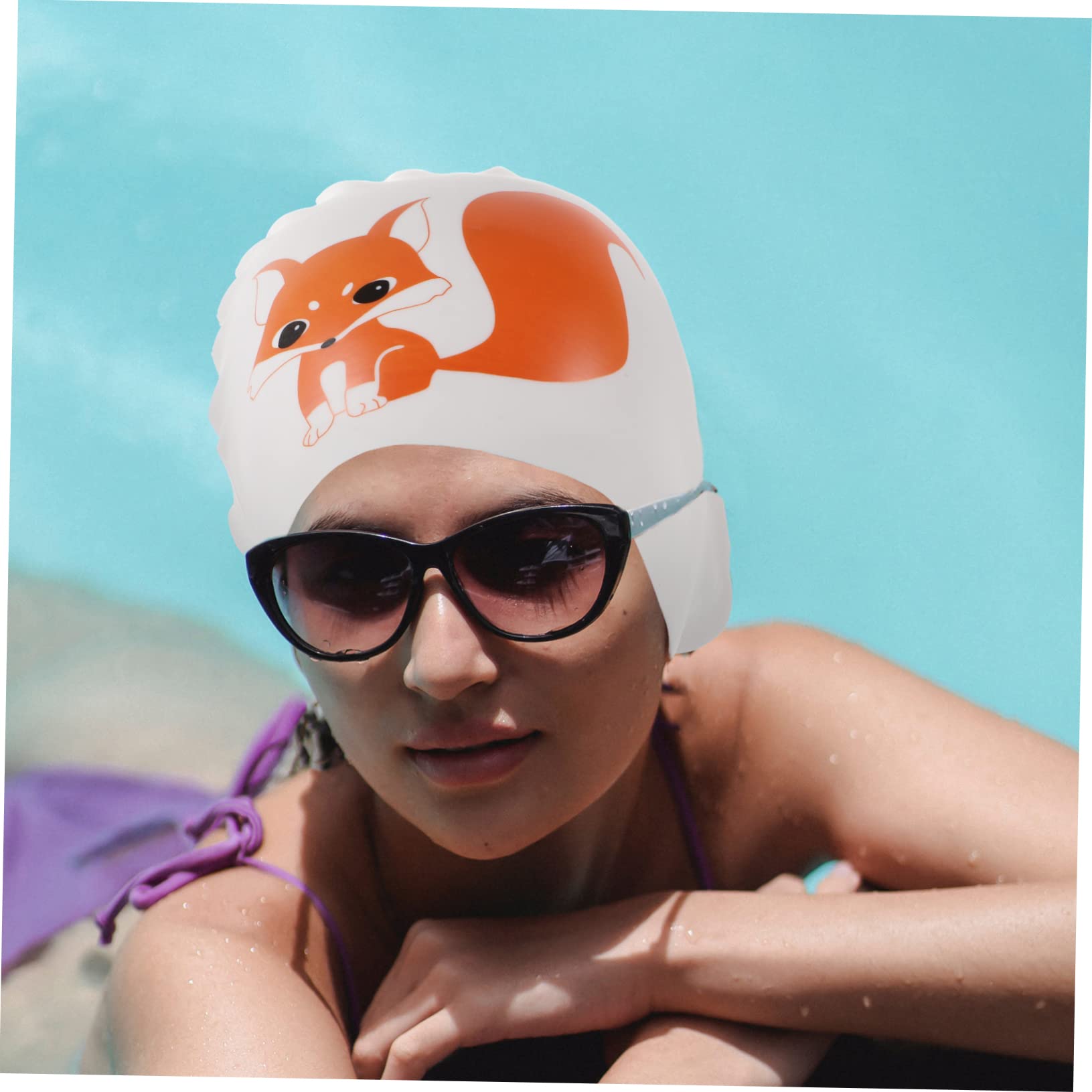 BESPORTBLE Cuffia Da Nuoto In Silicone Cuffia Da Nuoto Per Donna ia Da Per Occhialini Da ia Da Rosa ia Da Extra Large ia Da Bianca Per Adulti
