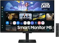 Smart Monitor Samsung M5 27", FHD, Plataforma Tizen™, USB, HDMI, Bluetooth, Preto, 2025