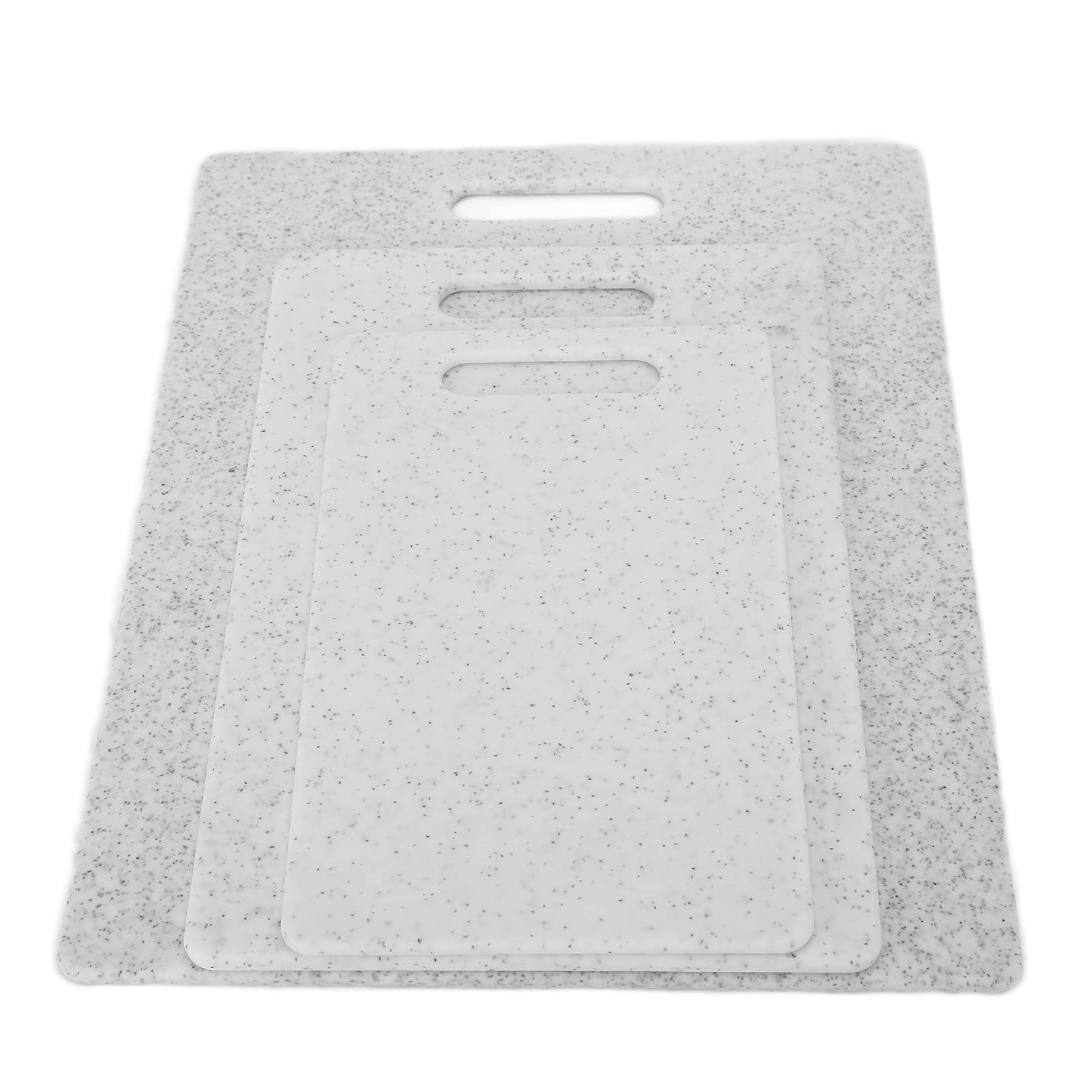 Küchenschneidebretter Schneidebrett-Set 3-teiliges Schneidebrett-Set Imitation Marmormuster Doppelseitiges Schneidebrett Küchenzubehör(Weiß) Geschenk zum Valentinstag