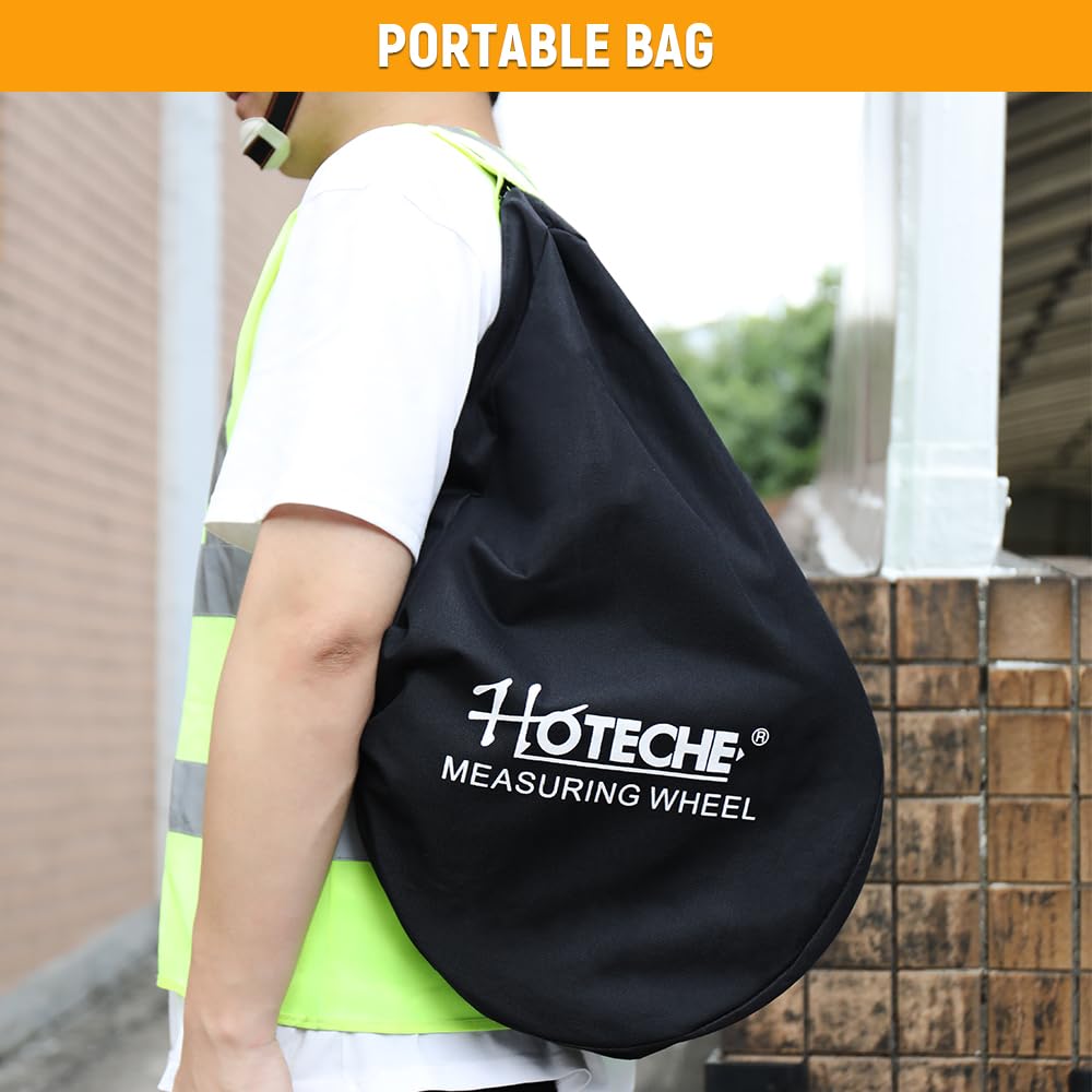 Hoteche Mechanisches Messrad | 0-9999m Zähler | 32cm Reifen | Chromrohr + ABS/TPR Griff