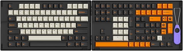 Akko Carbon Keyboard Keycaps 229 Keys Cherry Profile PBT Double-Shot Full Keycap Set for Mechanical Keyboards with Collection Box