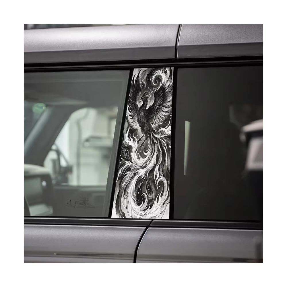 Car B Pillar Waterproof Center Column Stickers Dark Phoenix Glossy Material Protective Film