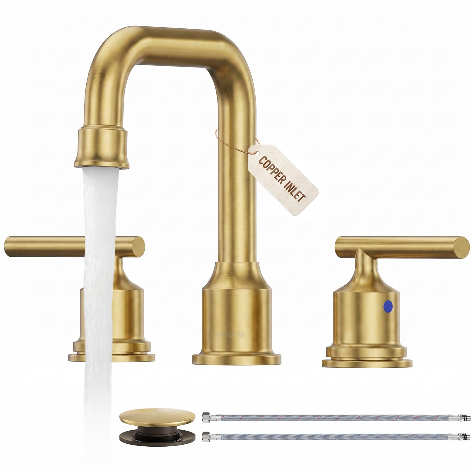 WOWOW Black Bathroom Faucet 3 Hole, Widespread Vanity Sink Faucets 8 Inch — Amazon image 26
