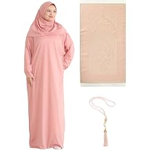 Prien Women Prayer Dress With Hijab Tasbih Muslim Set Islamic Clothes Abaya Jilbab Dubai Kaftan For Eid Ramadan
