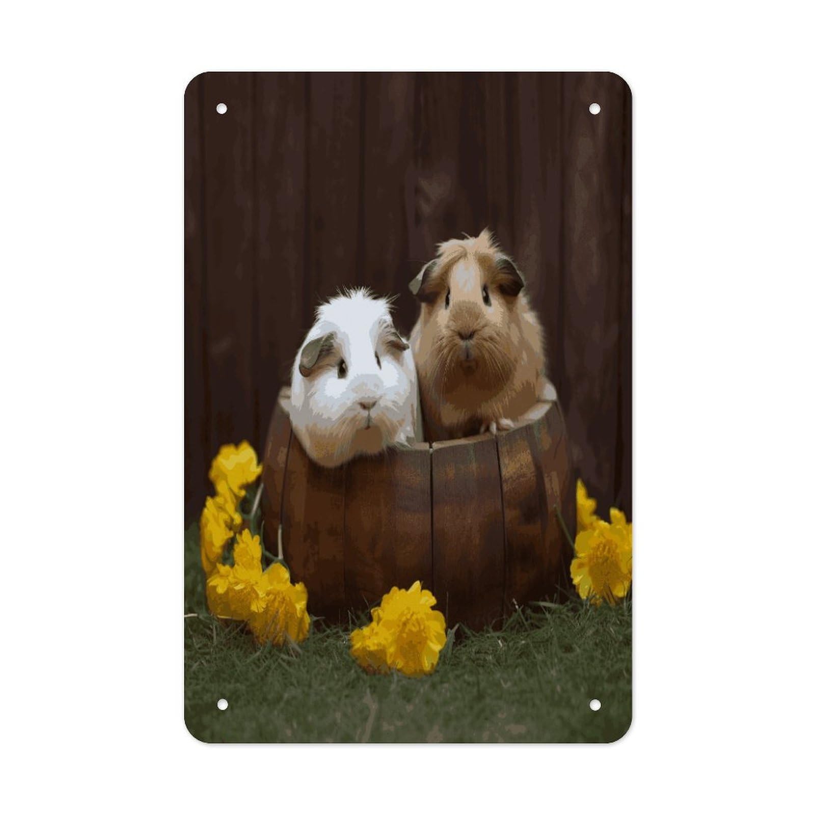 Btcowzrv Style Guinea Pigs Metal Tin Sign Wall Decor Hanging Plaque