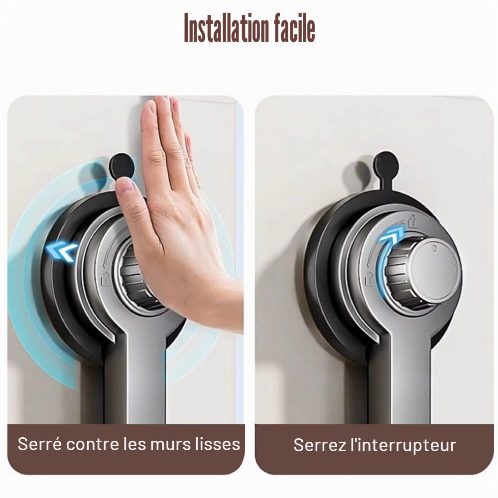 MiOYOOW Étendoir Mural Pliable, Séchoir à Linge à 90°, Porte-Vêtements Portable en Alliage d'aluminium avec Ventouse sans Perforation pour Buanderie, Salle De Bain, Chambre à Coucher