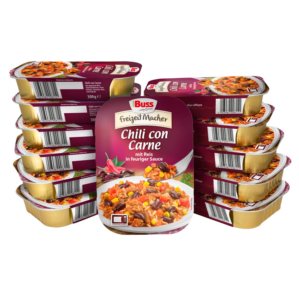 Buss Freizeitmacher Pikantes Chili con Carne mit Hackfleisch, Reis ... Buss Freizeitmacher Pikantes Chili con Carne mit Hackfleisch, Reis ...