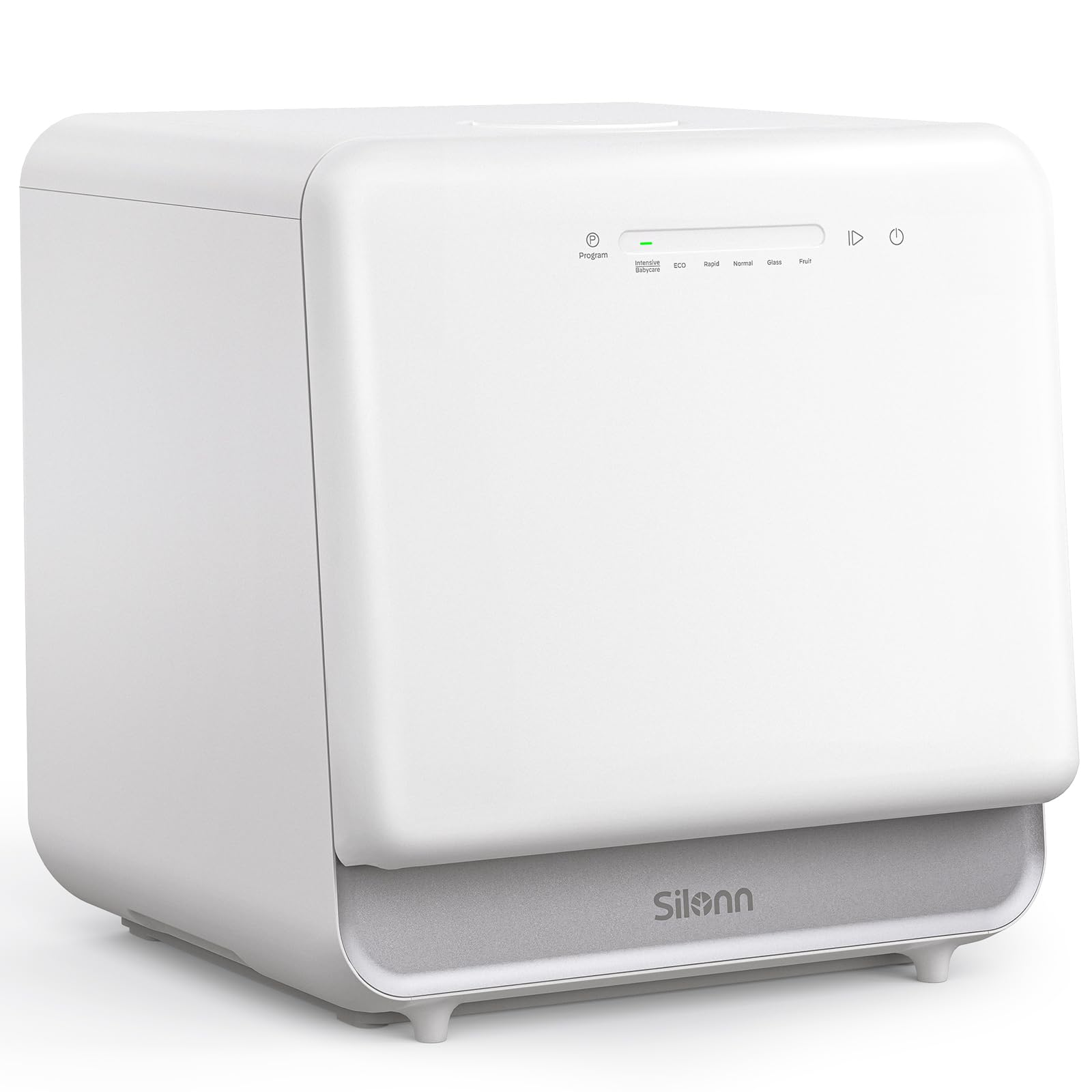 Silonn Portable Countertop Dishwasher, 5L Tank No Plumbing Needed 7 Wash Prog 360° Spray, 4-Place Settings Dishwasher Auto Dry for Apartments RVs Dorms