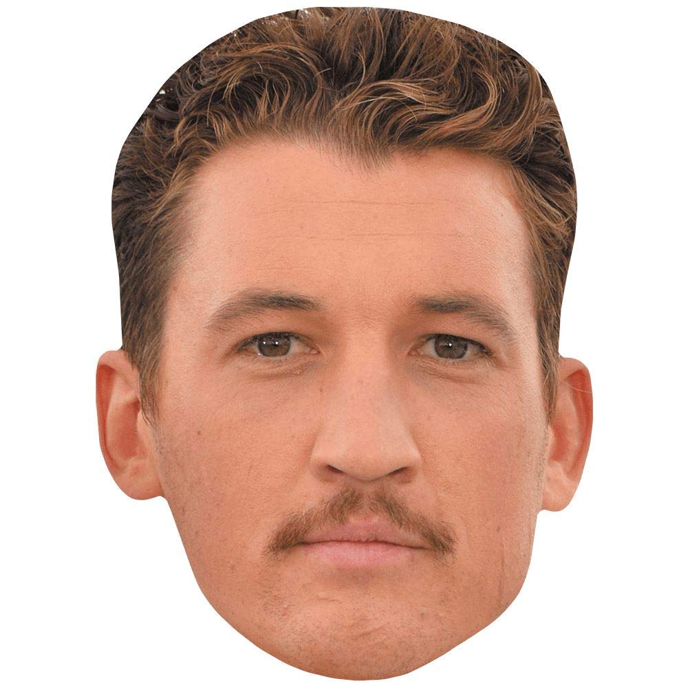 Miles Teller (Moustache) Celebrity Mask, Flat Card Face, Fancy Dress Mask