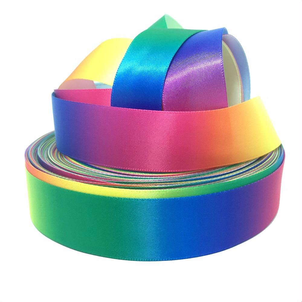 Ribbons For Gift Wrapping Ribbon For Fabric Satin Ribbons 3.8Mm 13M Rainbow Wstążka Wysokiej Jakości Poliester Satyna Drukowana Wstążka Diy Handmade Papier Do Pakowania Ślubu