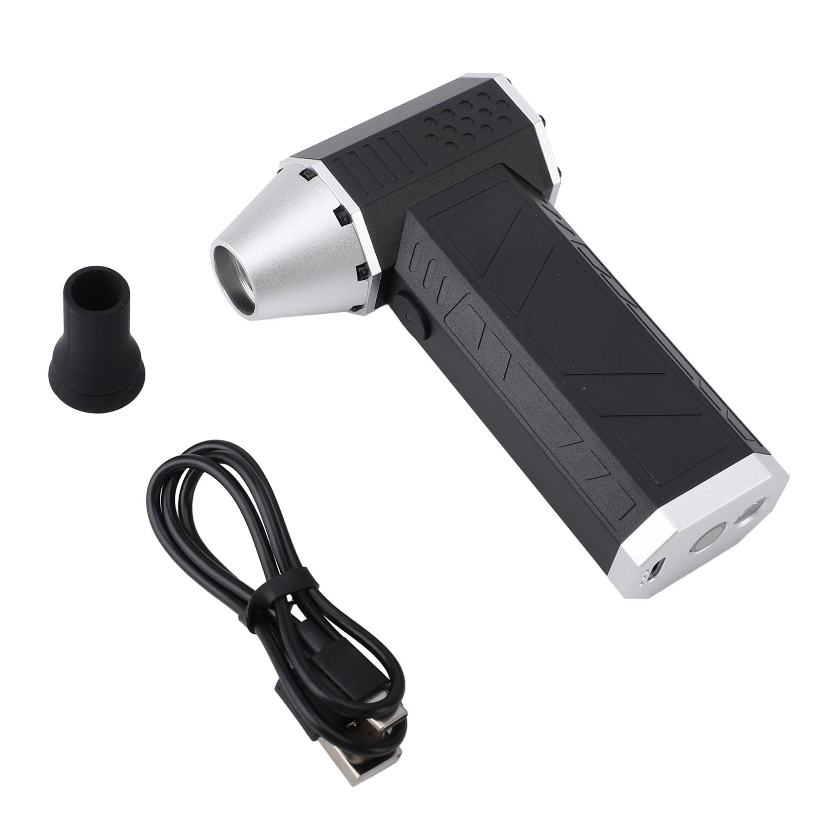 Mini Turbo Ventilatore, Jet Dry Blower 120000RPM Motore Brushless 3 velocità Elettrico Ricaricabile Air Duster Jet Fan con Luce LED per Auto Case Spazi Esterni (Nero+Argento)