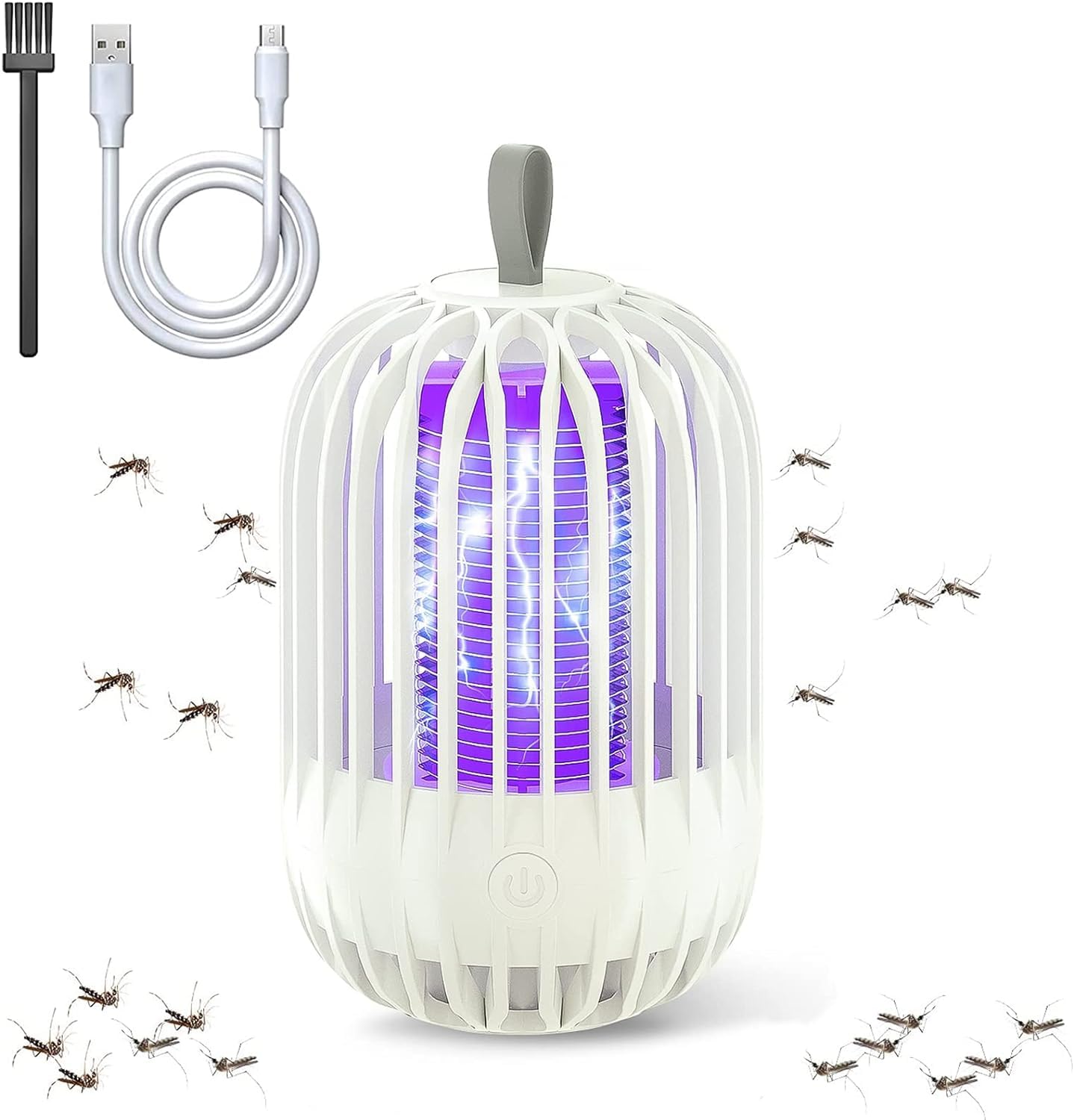 Mosquito Killer Lamp, Portable Mini Fly Killer Electric Bug Zapper, 360° UV Killing Lamp Portable USB Power 2 in 1 Zapper Night Light for Indoor Outdoor Home Office Garden Backyard