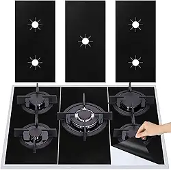 Capa para fogão a gás - 3 peças de capas reutilizáveis de queimador a gás antiaderentes resistentes ao calor protetores de fogão a gás seguro para lava-louças (preto - conjunto)