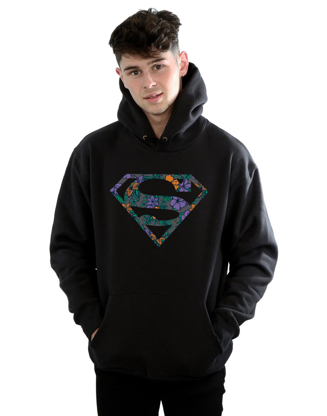 DC Comics Men's Batman Spot Logo Hoodie Large Black