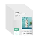 Printable Waterproof Sticker Set&comma; 20 White Sheets &lpar;8&period;5" x 11"&rpar; - Compatible with Inkjet Printers - For Joy Xtra&comma; Explore&comma; & Maker Machines