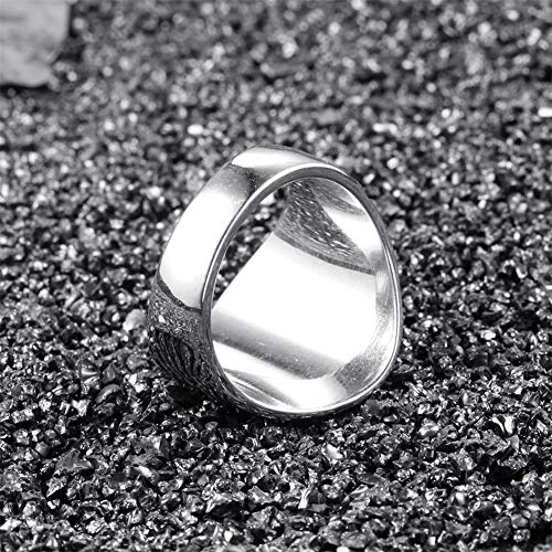 PAMTIER Unisex Stainless Steel Minimalist Retro Ring Charm Marijuana Leaf Carved3