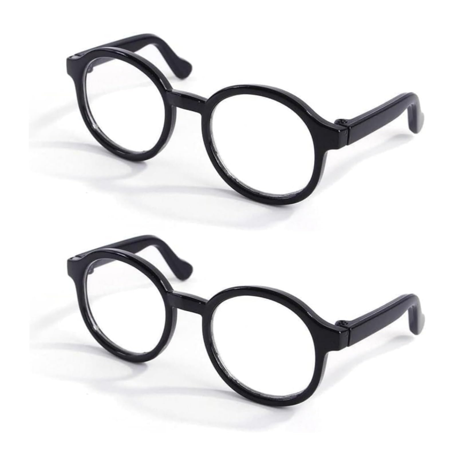 2Pcs Nerd Glasses, Black Pet Dog Cute Glasses Clear Lens Retro Glasses Photo Props Transparent Cat Sun Glasses for Small Dogs Cats Cosplay Costume