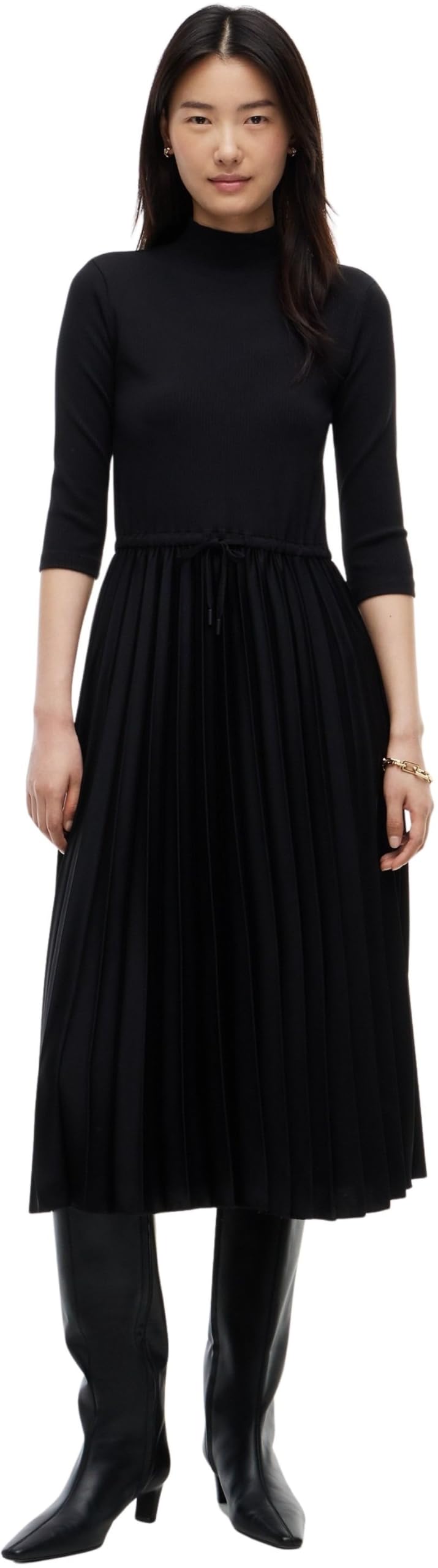 Tommy Hilfiger Sukienka rozkloszowana Kobiety Slim 5x2 Rib Mix Midi Drs Ww0ww46138