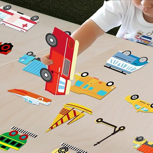 Miniatura 4 de BEUNITONE Juego de 40 piezas de tablero de fieltro de transporte, juego de tablero de historia de fieltro para automóvil, tablero de franela de