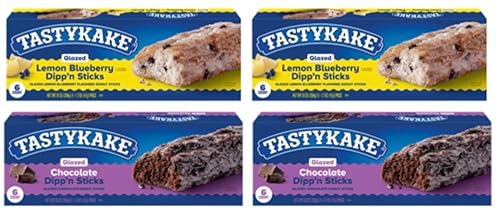 TastyKake Dipp'n Sticks - Chocolate glaseado y arándano limón, paquete de 4