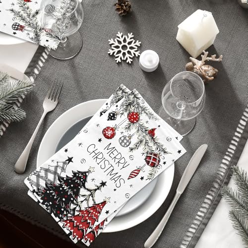 Christmas Napkins Paper,80pcs Christmas Guest Napkins Xmas Tree Disposable christmas Dinner Napkins for Winter Themed Guest Towels Disposable Bathroom Supplies – Image 3